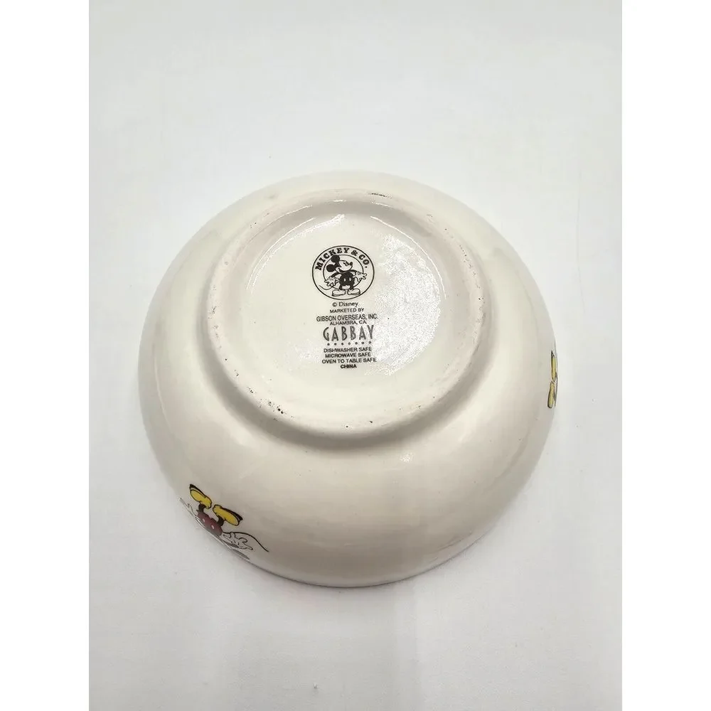 Vtg Disney Mickey & Co Plate Bowl & Mug SET  Gabbay Gibson *Slight Rough‎ Spot*